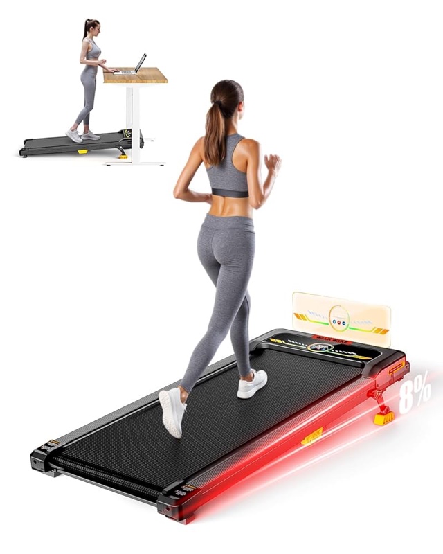 WALKWAKE Walking Pad Treadmill, 10% Incline Walking Pads 480Q-A-RedB