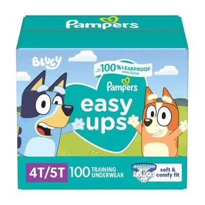 pampers easy ups bluey training underwear - size 4t-5t - 100ct