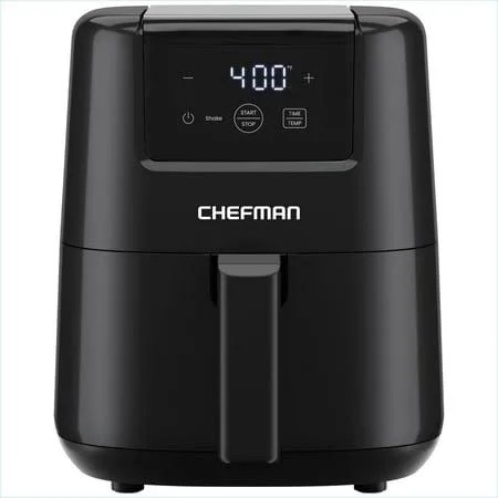 CHEFMAN 2 Qt Mini Air Fryer - Digital Space-Saving Compact Air Fryer with Nonstick and Dishwasher Safe Basket, Quick & Easy Meals in Minutes, Features Digital Timer and Shake Reminder - Black