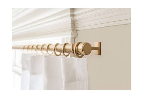 BlastHome Luxury 12 ft Custom Curtain Rod - 1 1/4" Large Diameter - Premium Brackets & Endcaps - Nonadjustable Rods Connect for a Seamless Look - Brushed Gold Finish