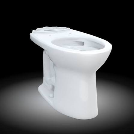 TOTO Drake Elongated TORNADO FLUSH Toilet Bowl with CEFIONTECT, Cotton White - C776CEG#01
