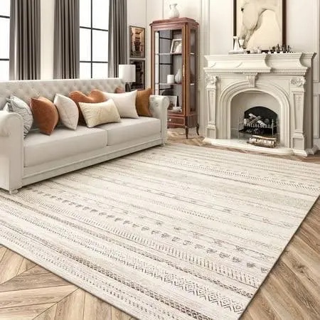 SUAVE RUGS Area Rug, Washable Southwestern Design, Beige and Brown, Available in 3x5, 5x7, 8x10 ft Sizes (3 x 5)