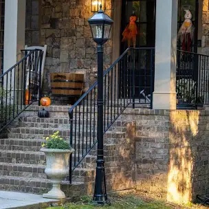 Gama Sonic Imperial Trio Bulb Solar Post Light  Black Aluminum  Triple Bulb with 3-inch Fitter for Lamp Posts  Warm White 2700K  37BC50012