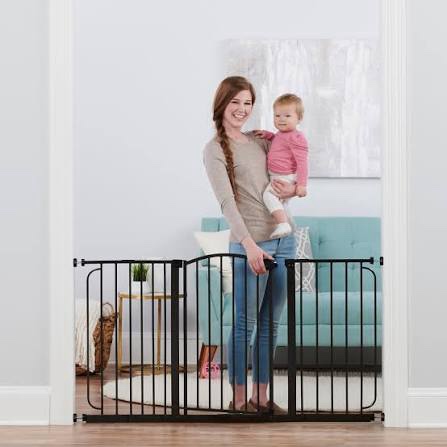Regalo Easy Step Extra Tall Arched Décor Walk Thru Baby Gate, Award Winning Brand, Includes 4-Inch Extension Kit, 4 Pack Pressure Mount Kit and 4 Pack Wall Mount Kit, Bronze