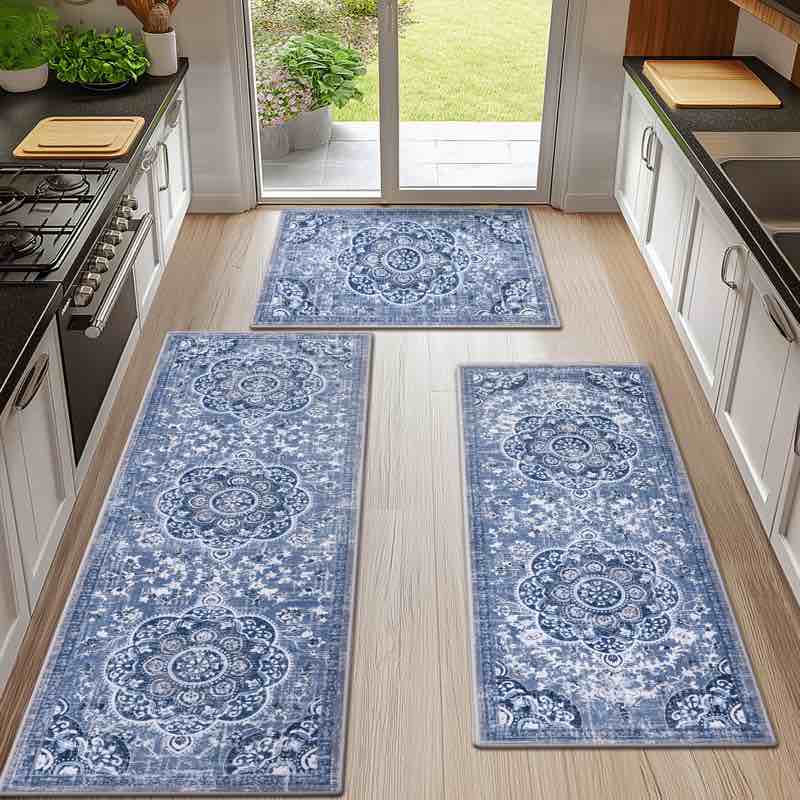 Machine Washable Non-Slip Kitchen Mat (Set of 3) 