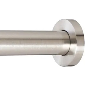 Ivilon Shower Tension Curtain Rod - Adjustable Spring Tension Rod for Shower Curtains, Bathroom, or Windows, Easy to Install, No Drilling Required, Rustproof, Adjustable 36 to 54 Inch. Satin Nickel