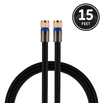 2 Pack Utilitech 15-ft RG6 Black Coaxial Cable