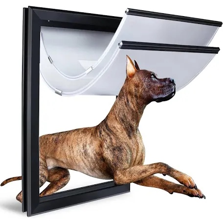 URSPET XL Heavy Duty Aluminum Dog Door Replacement Panel Without Handle(Black)