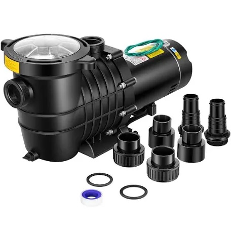 VIVOHOME 2.0HP 6800GPH Dual Voltage Pool Pump, Self-Priming Energy Saving, 1.5" & 2" & 1.25"-1.5" Connectors w/Strainer Basket for In/Above Ground Pools