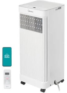 Midea 8,500 BTU ASHRAE (5,000 BTU SACC) Portable Air Conditioner, Smart Control, Cools up to 150 Sq. Ft., with Dehumidifier & Fan mode, 