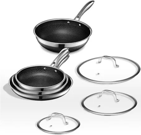 HexClad Hybrid Cookware 6 Piece Plus Bonus Wok