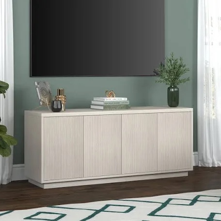 Hanson 57.13 in. Alder White TV Stand Fits TV's up to 65 in.