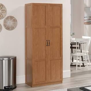 Sauder Select Storage Cabinet, Pantry Cabinet Kitchen Storage with Adjustable Shelves, Bathroom Storage Cabinet, in Highland Oak