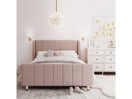 Little Seeds Valentina Upholstered Bed  Full  Pink