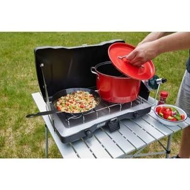 coleman triton+ portable gas camping stove  2 burners  black