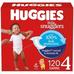 huggies little snugglers diapers huge pack - size 4 (120ct)