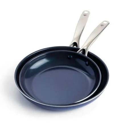blue diamond toxin-free ceramic nonstick 2-pack frypan/skillet set 9.5 and 11