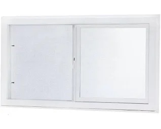 31.75 in. x 15.75 in. left hand single sliding vinyl window with dual pane insulated glass - white