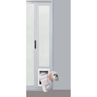 Ideal Pet Products Aluminum Pet Patio Door, Adjustable Height 77-5/8" to 80-3/8", 7" x 11-1/4" Flap Size, Mill/Silver