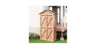 SOCOME 66" Outdoor Storage Shed With Double Doors, Large Wooden Capacity Storage Tool Cabinet Box With Waterproof Roof, Garden Wood Tool Shed For Yard Deck Lawn Farmland (Cherry)