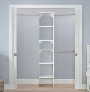 closetmaid suitesymphony starter tower kit, expandable closet rod, satin nickel (b00e5d4i3i)