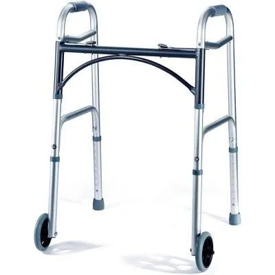 Medical king Walkers for Seniors Aluminum Lightweight Walker with Wheels, Adjustable Width and Height, Folding Walker for Elderly, Handicapped, Disabled 2 Wheels in Front