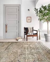 Loloi Layla Collection, LAY-03, Olive/Charcoal, 9'-0" x 12'-0", 13" Thick, Area Rug, Soft, Durable, Vintage Inspired, Distressed, Low Pile, Non-Shedding, Easy Clean, Printed, Living Room Rug