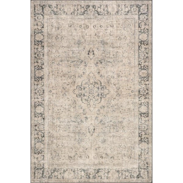 Hillstone Collection Traditional Vintage Medallion Brinly Grey 9 ft. x 12 ft. Area Rug