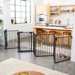 frisco steel 8-panel configurable dog gate and playpen, 30-in, black