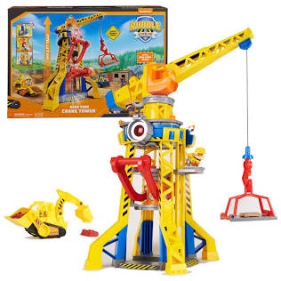 rubble & crew, bark yard crane tower playset with rubble action figure, toy bulldozer & kinetic build-it play sand, kids toys for boys & girls 3+