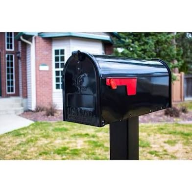 gibraltar e1100bam elite post-mount mailbox, medium, black steel - quantity 1