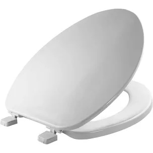bemis 170000e longated closed front toilet seat with cover in white