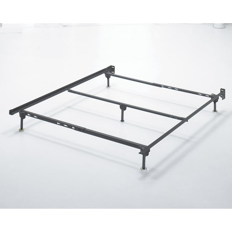 signature design by ashley contemporary frames and rails queen bolt on bed frame metallic