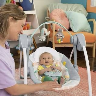 bright starts whimsical wild portable swing