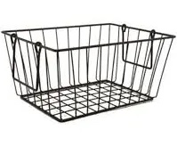 WB-315-MG 11.5 x 8.5 x 8 in Iron Powder Coated&#44; Gun Metal Grey&#44; Rectangular Basket with Swinging Handles