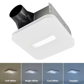 110 CFM Bathroom Exhaust Fan with CCT LED Light CleanCover Grille  ENERGY STAR