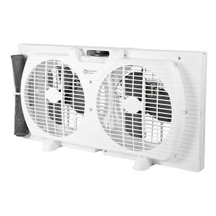 comfort zone 3-speed dual blade window fan white