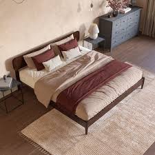 Vetu Solid Wood Spindle Bed Twin XL Walnut 