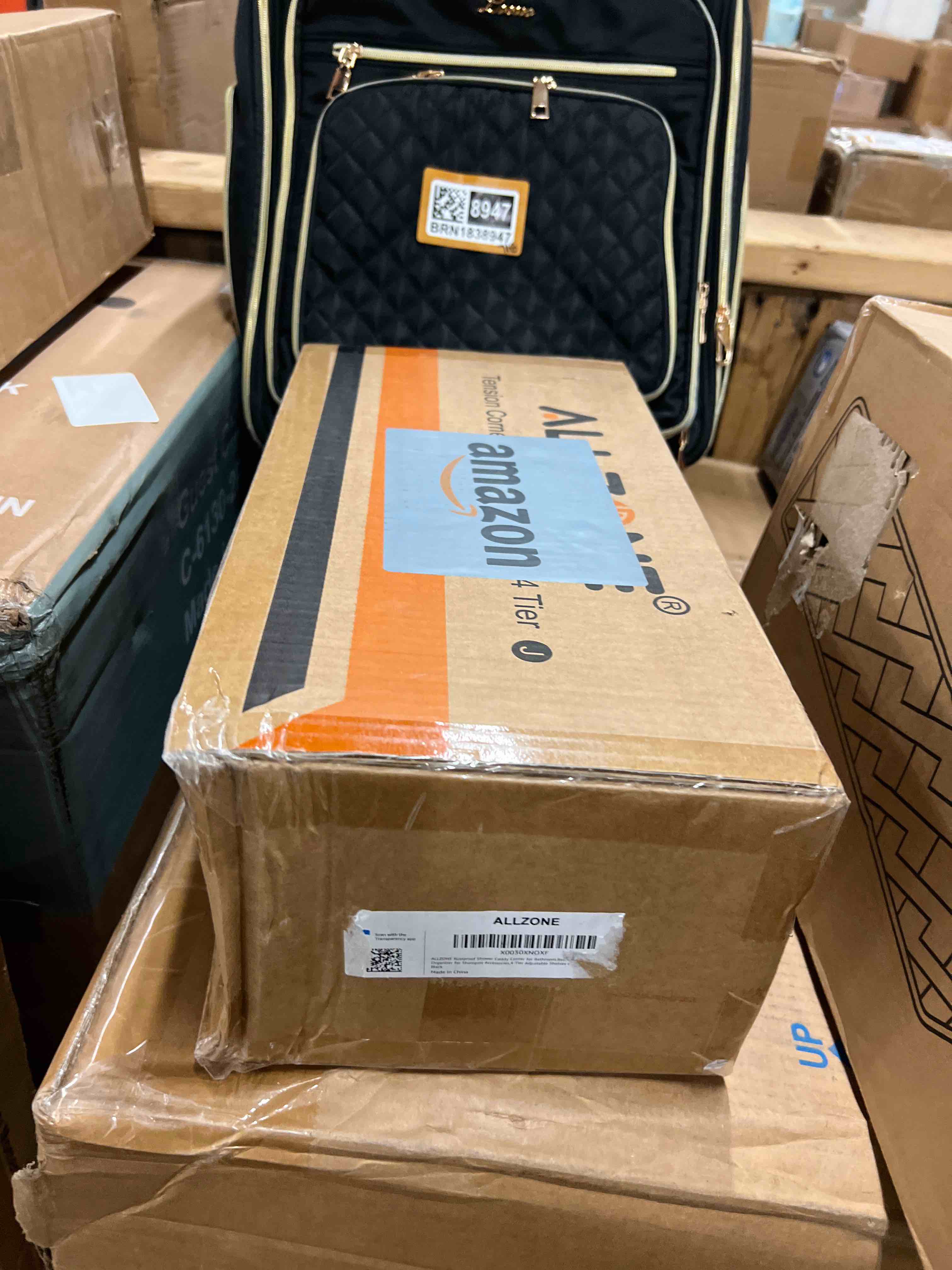 Condition photo showing New/Like New for ALLZONE Corner Shower Caddy Tension Pole, Extendable Rustproof Stainless Steel Pole & 4-Tier Adjustable Shelves for Easy Drainage and Built-to-Last Stability, 34 to 116 Inch, Black