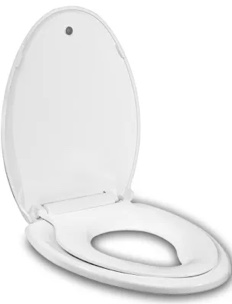 Elongated Toilet Seat Built-In Potty Training Seat, Soft Quiet Close Non-Slip Seat, Easy to Install & Clean,Magnetic Kids Seat and Cover for Elongated Oval Toilets,White