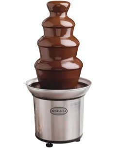 Nostalgia 4 Tier Electric Chocolate Fondue Fountain Machine for Parties - Melts Cheese, Queso, Candy, and Liqueur - Dip Strawberries, Apple Wedges, Vegetables, and More - 32-Ounce - Stainless Steel