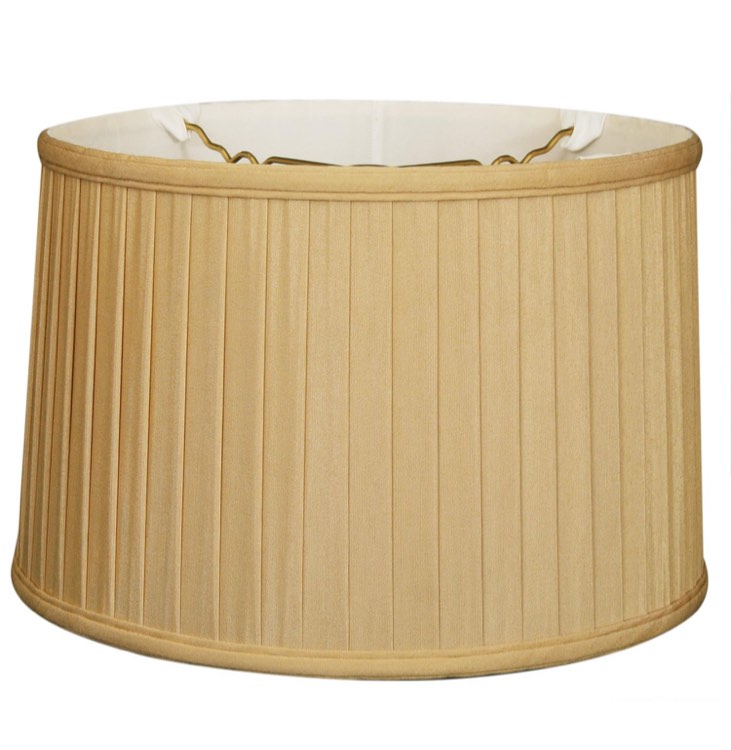 Royal Designs BS-749-10AGL Shallow Drum Side Pleat Basic Lamp Shade, Antique Gold, 9 x 10 x 7