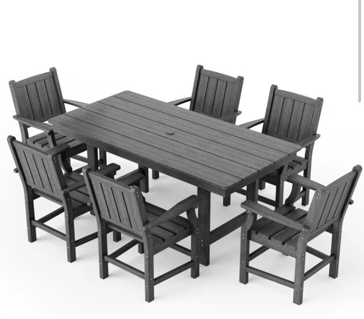 7-Piece HDPE Plastic Patio Outdoor Dining Set TABLE ONLY