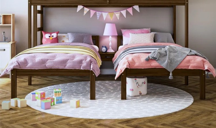 Isabella & Max Zayden Twin over Twin & Twin Triple Bunk Bed for Kids MISSING PIECES 
