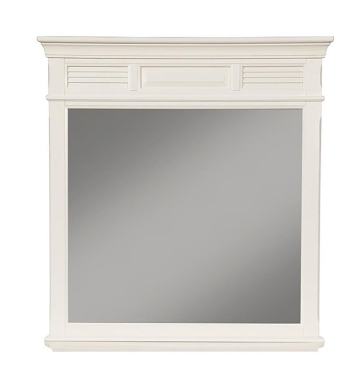 43x44 Alpine Furniture Winchester Pine Dresser Mirror, White