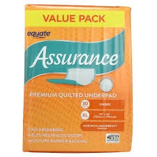 Assurance Unisex Premium Quilted Underpad  Maximum Absorbency  XL (30 Count)