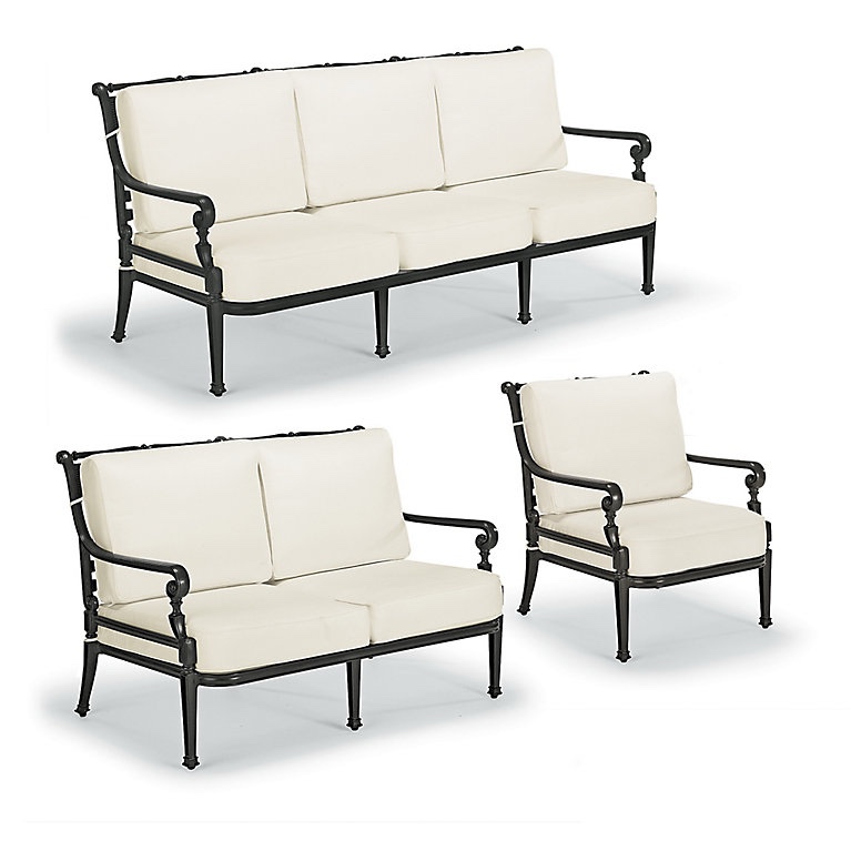 (Three seater only) 3-seat 71" Wide Outdoor Cushion metal