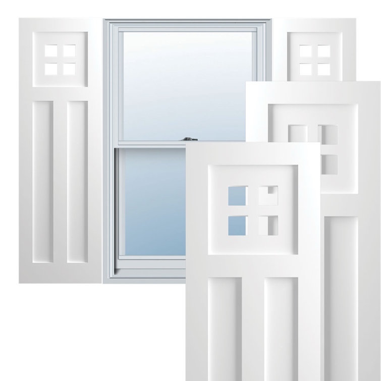 True Fit PVC San Antonio Mission Style Fixed Mount Shutters