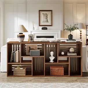 70.9" Long Sofa Table With Storage Shelves Extra Long 
