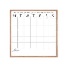 MCS Dry Erase Calander 30x30 Walnut Framed Monthly Calendar for the Wall, Stay Organized with Family Planner for Appointments, Sports, Events & More